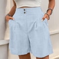 thumbnail image 6 of PIWHJQK Women Athletic Casual Shorts Women's 5 Inch Solid Relaxed Style Cotton Linen Shorts Everyday Wear Bottoms, 6 of 6
