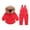 Red, variant on 0-3 Years Preemie Newborn Baby Outfits Solid Color Fleece Hooded Pocket Down Jacket Zipper Jumpsuits Winter Thermal Sets