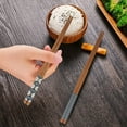 thumbnail image 4 of 5 Pairs Natural Bamboo Chopsticks Reusable Classic Japanese Style Chop Sticks Gift k5271, 4 of 7