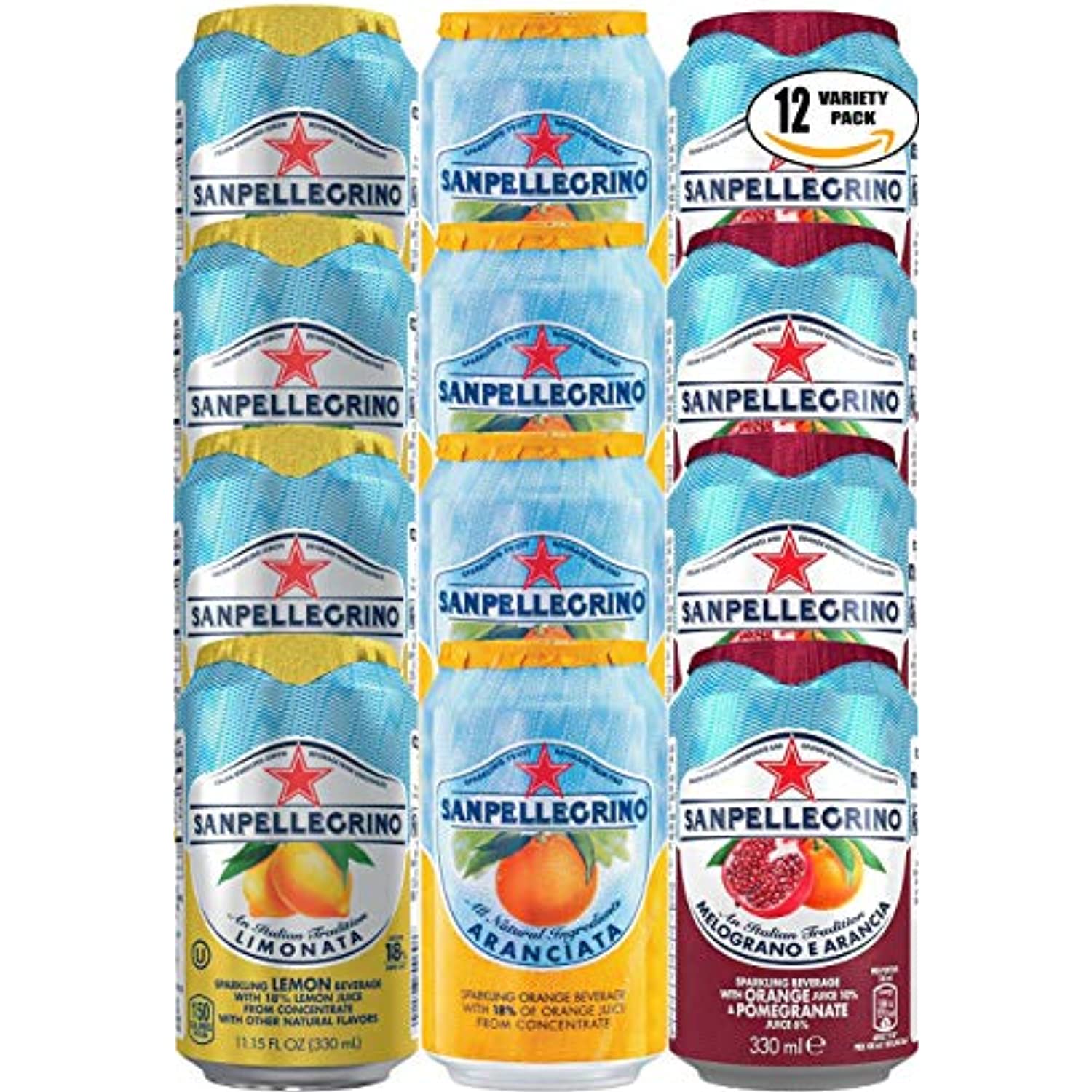 San Pellegrino Variety Pack! Lemon, Orange, Orange And Pomegranate