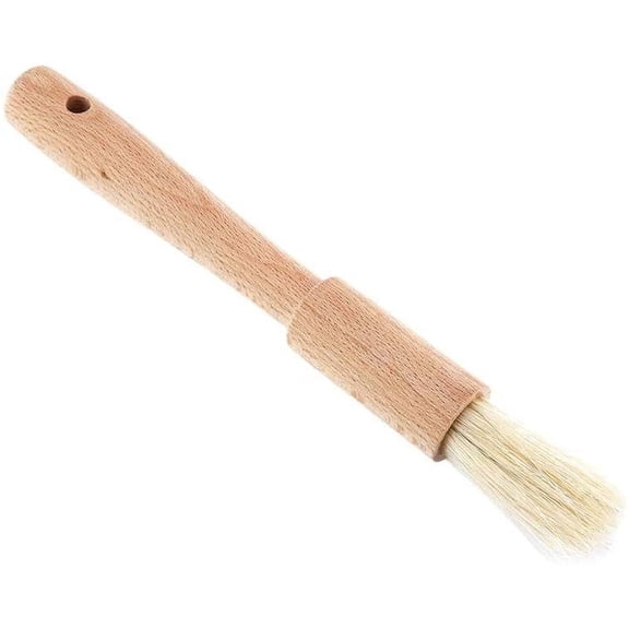 Fzchyzoar Basting Brushes Wooden Beech Barbecuing Brush Baking Brush Oil Sauce Butter Kitchen Tool(Round handle)