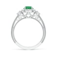 thumbnail image 2 of ANGARA Natural Vintage Inspired Round Emerald Halo Ring with Filigree in 14K White Gold for Women (Size-6mm) | May Birthstone, Birthday, Anniversary, Jewelry Gift for Women | Natural Emerald Ring, 2 of 10