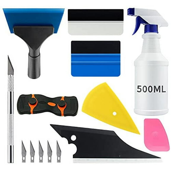 YXGOOD 9 Pcs Vehicle Car Window Tint Application Tools Kit Glass Protective Film Installing Tool Car Window Film Squeegee Auto Vinyl Wrap Installation Kit Squeegee for Vinyl (9)