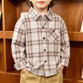 thumbnail image 2 of WXFAZCVU Boys' Button-Down Shirts Plaid Long Sleeved Coat Casual Outwear School Clothing Size 1-2 Years, 2 of 4