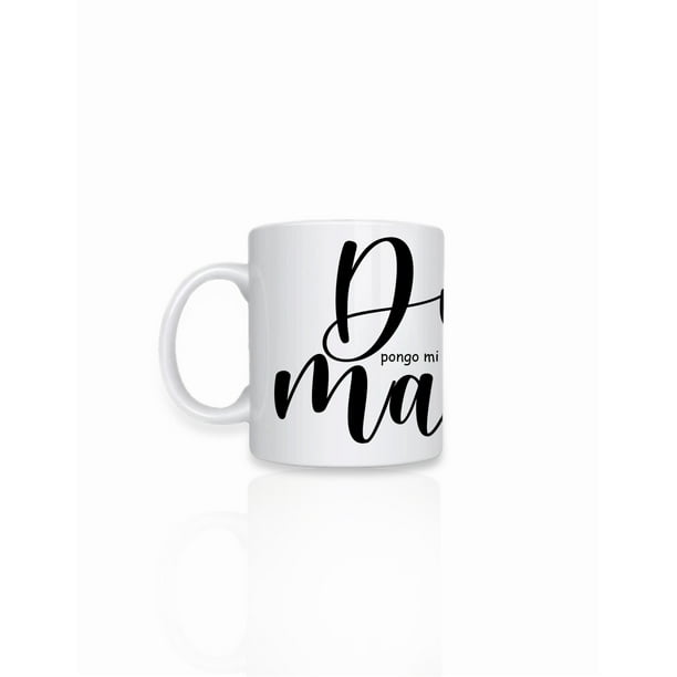 Taza de cerámica 443 ml. diseño divertido Dios pongo mi vida en tus manos regalo original