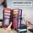 thumbnail image 5 of Dteck Crossbody Wallet Case for Samsung Galaxy A36 5G,Heavy Duty Leather Case  PU Leather Magnetic Closure Zipper Pocket Stand Cover with Shoulder Strap for Samsung Galaxy A36 5G,Winered, 5 of 8