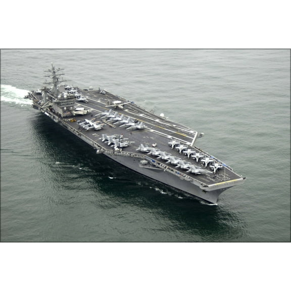 24"x36" Gallery Poster, USS Nimitz (CVN-68) off the coast of San Diego in July 2009