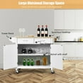 Costway Modern Rolling Kitchen Cart Island Wood Top Storage Trolley