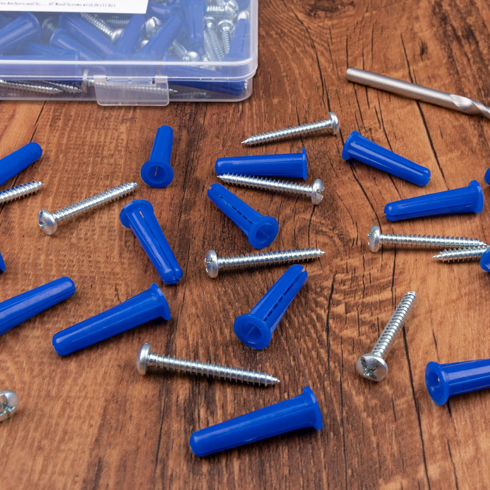 Drywall Anchors Assortment Kit for Sheetrock Concrete Brick, 350Pcs Wall Anchors and Flat Head Screws, 5 Sizes Picture Hanging Set for Bedroom/Office Wall Art Decor, House Warming Gifts New Home