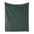 thumbnail image 1 of Dark Teal Soft Flannel Fleece Blanket, Floral Pattern with Dark Salmon Colored Tulip Petals Inspired Motifs, Cozy Plush for Indoor and Outdoor Use, 50" x 60", Emerald and Dark Teal, by Ambesonne, 1 of 6