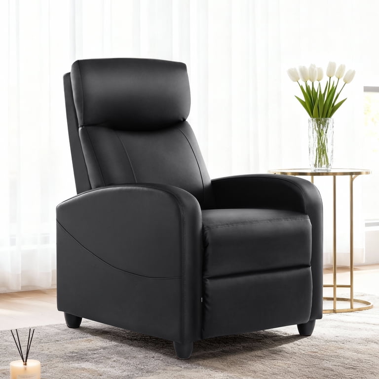 Edx Recliner Chair, Black with Footrest and Side Pocket photo 2