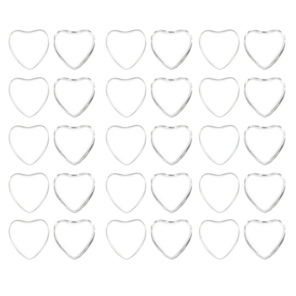 Uxcell Transparent Glass Cabochons, 100Pcs 12x12mm Heart Shaped Glass Dome Tiles for Photo Pendant Jewelry Making, Clear