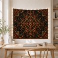 thumbnail image 5 of Intricate Red and Gold Mandala on Dark Background, Majestic Maximalist for Art Decor Enthusiasts, Ornate Floral Wall Art, Housewarming Gift, Tapestry Wall Hanging for Living Room and Bedroom, 5 of 7