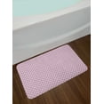 thumbnail image 2 of Abstract Bath Mat, Rhythmic Geometric Style Motifs Monochromatic Design on Plain Backdrop, Plush Bathroom Decor Mat with Non Slip Backing, 29.5" X 17.5", White and Pale Fuchsia, by Ambesonne, 2 of 2