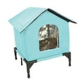 thumbnail image 4 of Casa para gatos al libre, refugio para gatitos, cálida, aislante, impermeable, tienda de campaña para gatos salvajes, refugio para el invierno, S Azul, 4 of 8