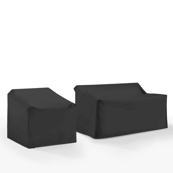 Crosley Furniture 2Pc Outdoor Furniture Cover Set in Black