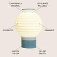 thumbnail image 2 of JONATHAN Y Asian Lantern 15" Vintage Traditional Plant-Based PLA 3D Printed Dimmable LED Table Lamp, White/Blue, USA1003B, 2 of 9