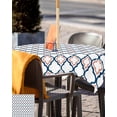thumbnail image 5 of Hokiten Outdoor Tablecloths with Umbrella Hole & Zipper, White Orange Moroccan 60x60 Inch Square Tablecloths, Geometric Abstract Art Waterproof Table Cloth, Patio/Pool/Picnic Table Covers, 5 of 7