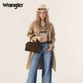 thumbnail image 6 of Wrangler Suede Handbag for Women Small Satchel Crossbody Bag Western Purse, Coffee, 6 of 9