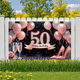 thumbnail image 4 of Elegant Design Banner 50 Celebration Pink Balloons Shiny 50th Birthday for Milestone Party Adult Party Celebration Glamorous Event, 4 of 9