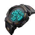 thumbnail image 2 of SKMEI Men's Digital Watch, Round Sport Watch with Stopwatch Alarm Date and EL Backlight, PU band, 5ATM Water Resistant, 2 of 4