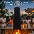 thumbnail image 3 of Sunnydaze Steel Chiminea with Built-In Log Holder - Black - 59" H, 3 of 10