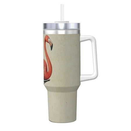 

Sikiie Flamingo Sitting On Chair Insulated Stainless Water Bottle Lid Travel Mug Cup Insulated Tumblers Cup 40oz Ice Bully With Handle