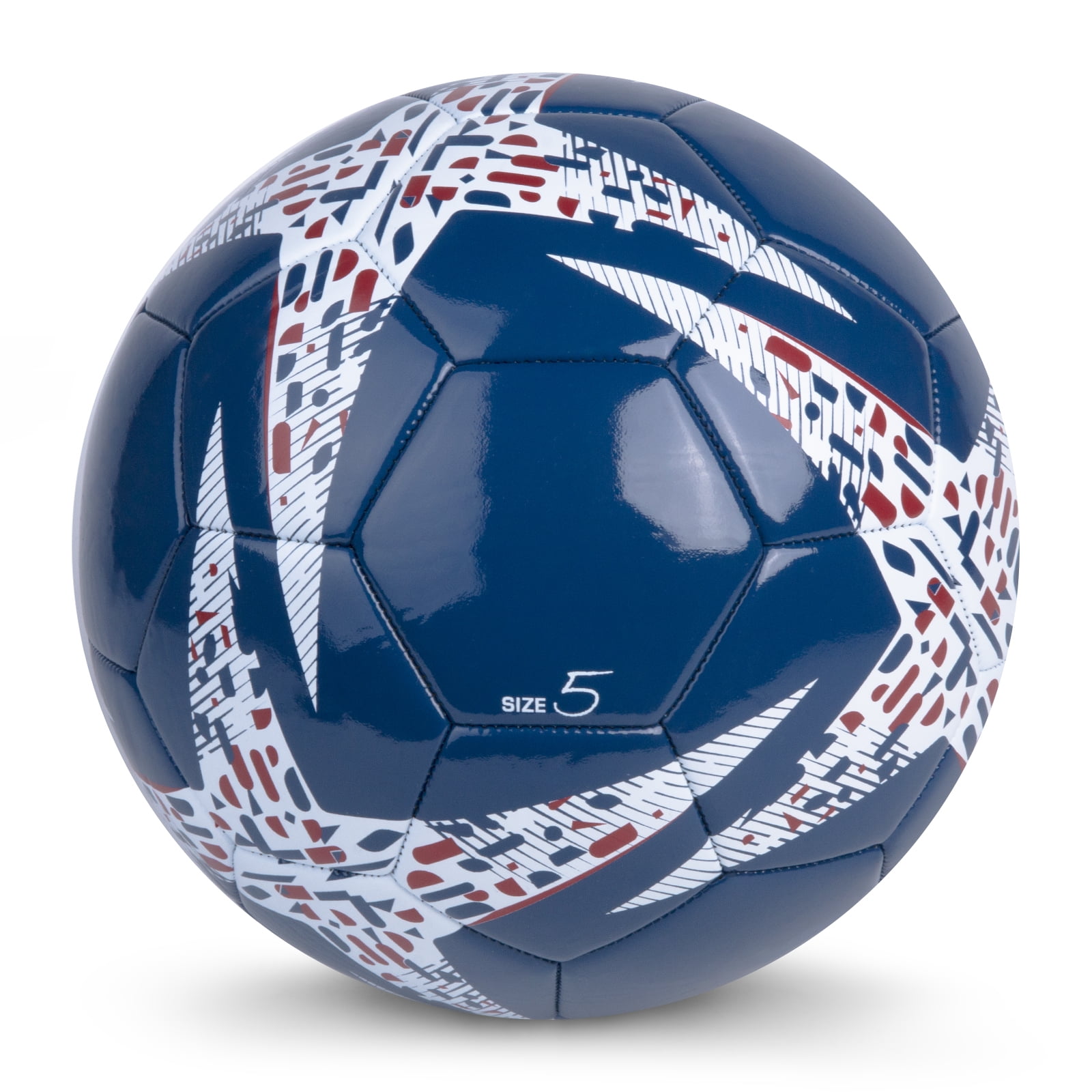 (4 pack) Athletic Works Size 5 Red, White & Blue Soccer Ball