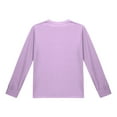 thumbnail image 5 of Cotton T-Shirts for Girls Long Sleeve Casual Solid Color Base Tees Chest Pocket Crew Neck Soft Layer Tshirts (13 Years, Purple), 5 of 7