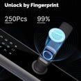 thumbnail image 3 of Smart Door Lock Indoor Password Fingerprint Remote Unlock Keycard Antihijack Tamper Alarm Battery Powered Temporary Charge ,Easy Installation, 3 of 7