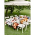 thumbnail image 3 of Outdoor Tablecloth with Umbrella Hole and Zipper, Orange Blue Fall Rectangle Table Cloth 60x120 Inch Waterproof Tablecloth, Thanksgiving Pumpkins Maple Leaf Picnic Table Cover for Patio Camping, 3 of 7