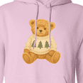 thumbnail image 3 of Inktastic Vintage Teddy Bear in Sweater with Christmas Trees Adult Hoodie Sweatshirt, 3 of 4