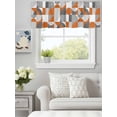 thumbnail image 3 of Curtain Valance for Windows,Mid Century Orange Color Block Nordic Style Kitchen Valances Rod Pocket Short Curtains,Abstract Gray Geometric Window Treatment Panel for Bedroom Bathroom 42"x12", 3 of 7