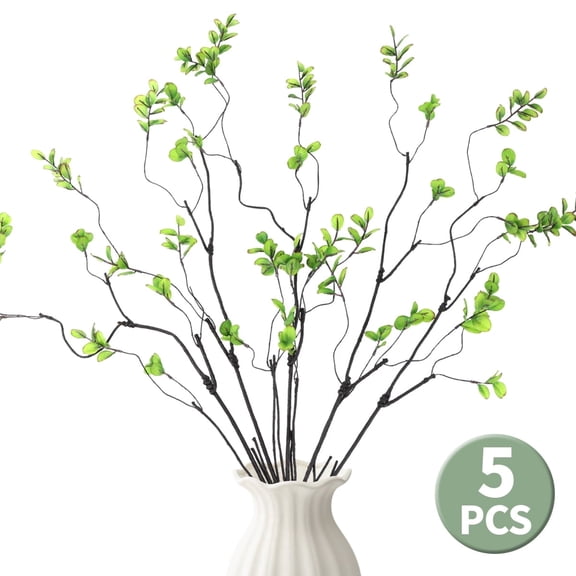 Artificial Ficus Branches - 37.4 inch Faux Eucalyptus Stems for Tall Vases,Greenery Decor and Centerpieces,5 Pcs
