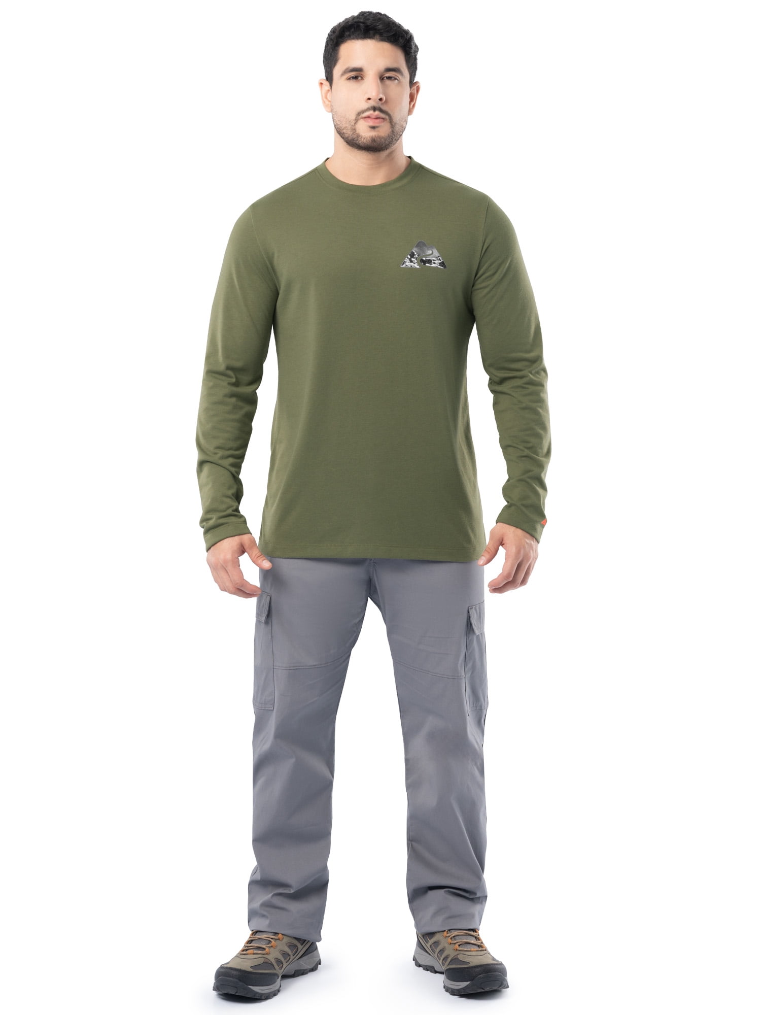 Ozark Trail Men's Active Graphic Tee with Long Sleeves, Sizes S-3XL
