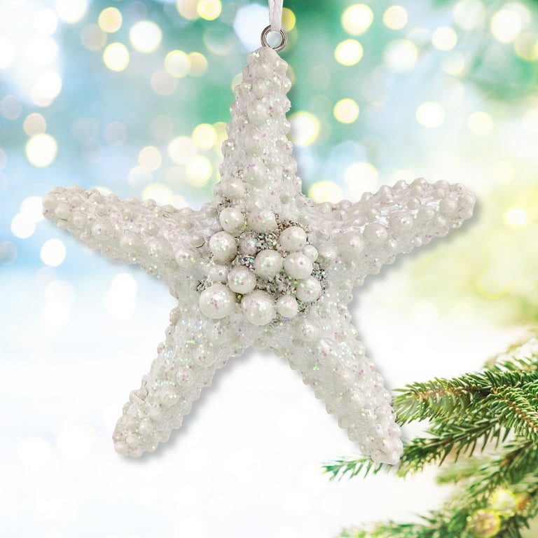 Coastal Christmas Ornaments Seahorse Starfish Clam Shell Holiday Beach Tree Decorations Set of 3 Walmart