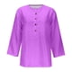 thumbnail image 5 of Fiudx Liquidación de Ahorros de Verano Blusa Informal de Manga 3/4 con Botones y Estampado de Cuello para Mujer, 5 of 5