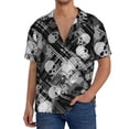 thumbnail image 3 of Disketp Men's Hawaiian Seamless Pattern With Skulls Print Shirts Button Down Holiday Beach Shirts-XX-Large, 3 of 7