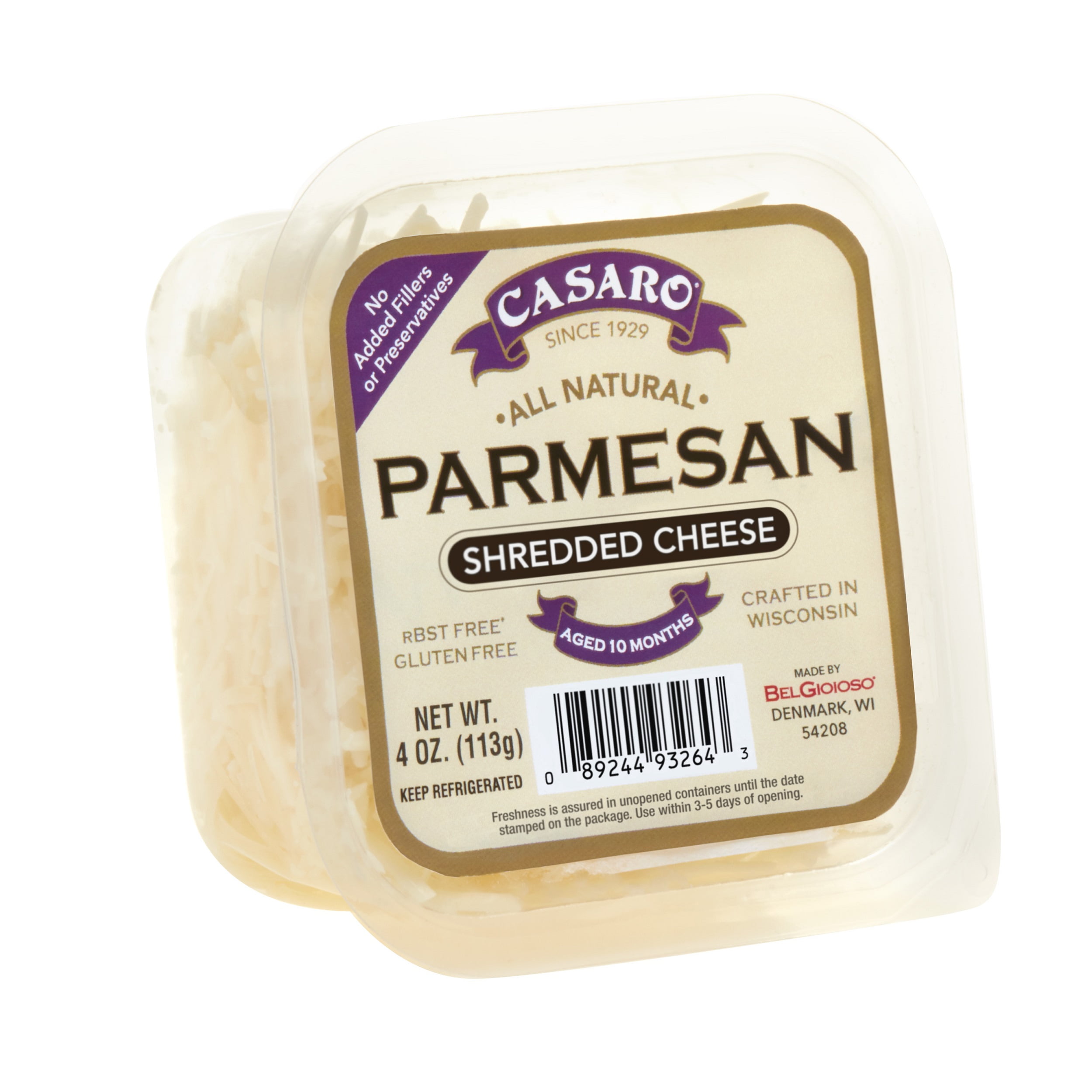 Casaro Shredded Parmesan Cheese, 4 oz Cup