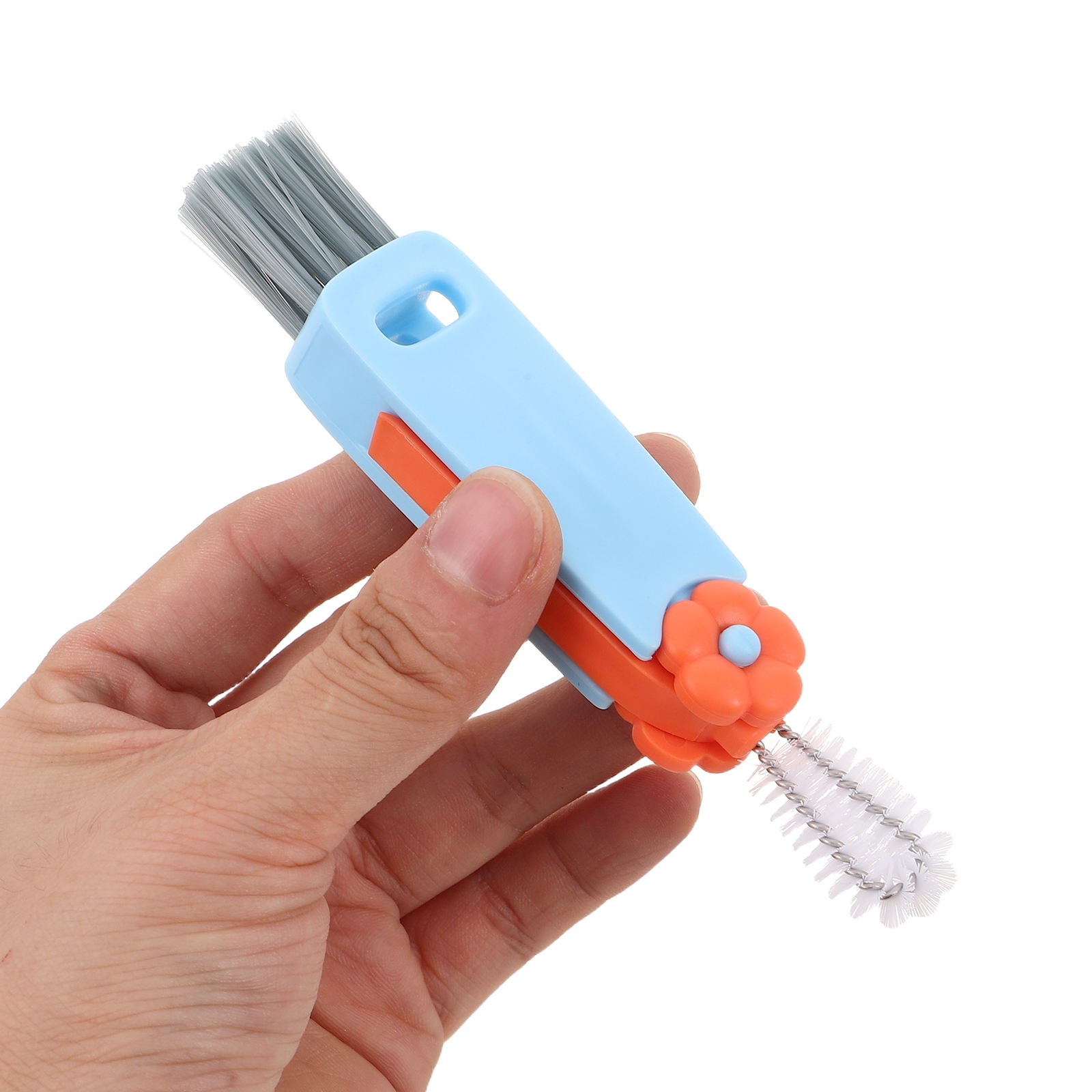 OUNONA 5-Piece Silicone Cup Lid Brush Set with High-Density Bristles for Kitchen, Drinkware, Bottle Cleaning and Multi-Purpose Use