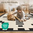 thumbnail image 4 of ODIKA 3'x5' Washable Accent Rug Black Cream Geometric Symmetry Design Elegant Contrast with Abstract Motif and Edges for Bedside, Nursery Room, Pet Friendly & Non-Shedding, 4 of 7