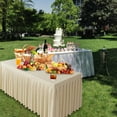 thumbnail image 4 of Seyotauo Plastic Table Cloth Disposable, Rectangle Table Cloths, Party, Picnic, Wedding, Decorative Tablecloths, Rectangle, White Plastic Cover, Leakproof & Sturdy, 4 of 6