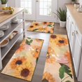 thumbnail image 2 of Yellow Green Leaf Sunflower Pattern Kitchen Rugs Sets Of 3,Kitchen Runner Rugs Non Skid Washable,Decorative Kitchen Floor Mats for Kitchen,Sink,Laundry,17"x30"+ 17"x47" + 17"x59", 2 of 6