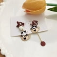 thumbnail image 1 of Pendientes de diseño propio con forma de taza de té y gatito, con forma de aguja de plata S925, largos y asimétricos con borlas H5655, 1 of 5