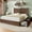 Brown, variant on Papajet Full Size Farmhouse Bed Frame with 4 Drawers & Headboard, Heavy Duty Slats, Black