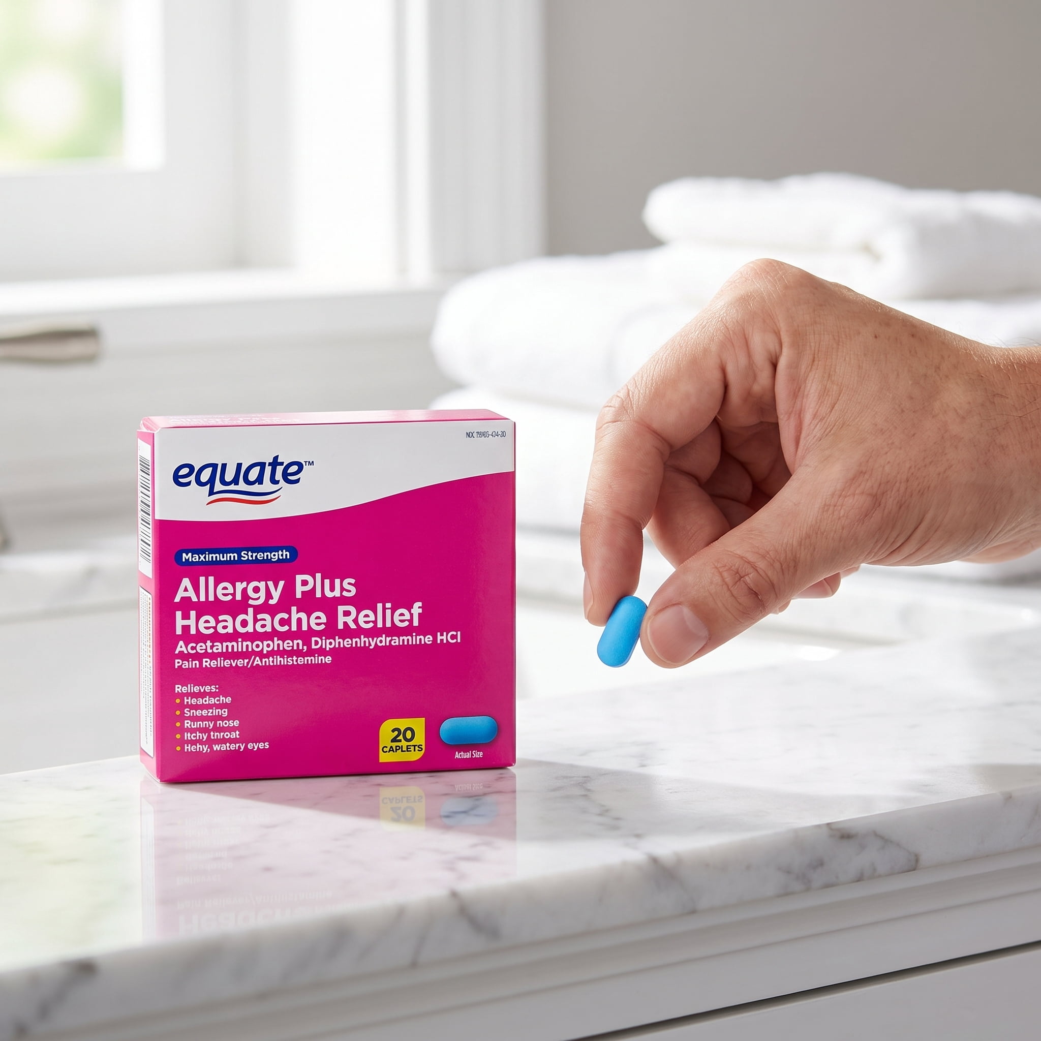 EQ Severe Allergy Plus Headache Relief Medicine - 20 Count
