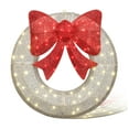 thumbnail image 5 of Recaceik 35.4in Green Christmas Wreath with 90Lights, Outdoor Prelit Christmas Wreath Decorations, 5 of 9