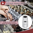 thumbnail image 2 of Unique Bargains 1/2 Inch Drive Impact Socket 12mm 6 Point Chrome Vanadium Steel 1 Pcs 38mm, 2 of 7