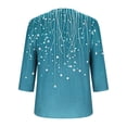 thumbnail image 4 of Womens Plus Size Tops Summer 3/4 Length Sleeve Casual Printed V-Neck Blouse Fashionable And Comfortable Top Spring Beach Vacation Trendy (Size:L-5XL), 4 of 5