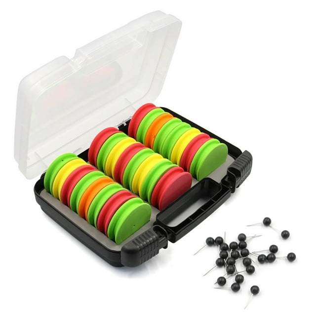 24Pcs/Box Eva Foam Fishing Line Pins Set Foam Rig Winders Fishing Line Winding
